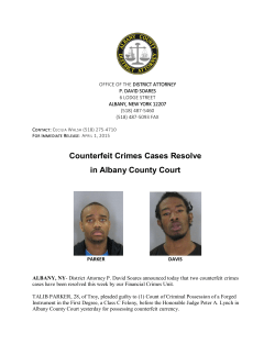 Counterfeit Crimes Cases Resolve in Albany County Court (4-1