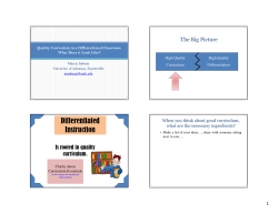 Quality Curriculum in a Differentiated Classroom