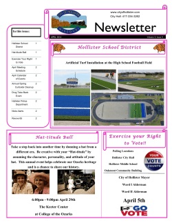 Newsletter - City of Hollister, MO