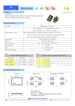 Mercury www .mercury-crystal.com Specifications Frequency