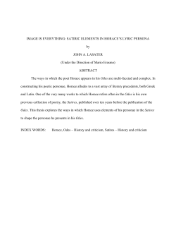 SATIRIC ELEMENTS IN HORACE`S LYRIC PERSONA by JOHN A