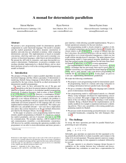 A monad for deterministic parallelism