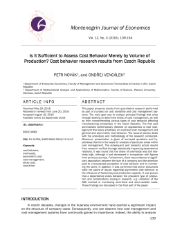 Montenegrin Journal of Economics