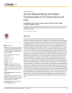 Intrinsic Radiosensitivity and Cellular