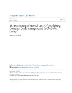 The Prosecution of Michael Vick - Marquette Law Scholarly Commons