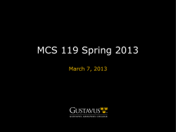 Notes - Gustavus Adolphus College