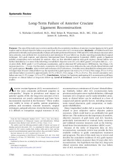 Failure of Anterior Cruciate Ligament Reconstruction
