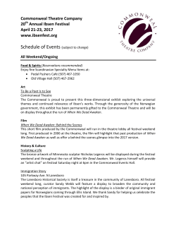 Annual Ibsen Festival April 21