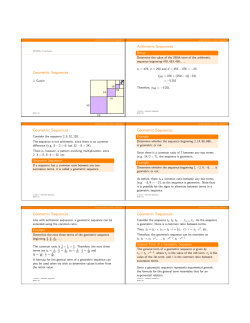 Geometric Sequences