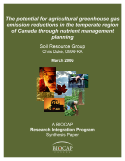 12. The Potential for Agricultural GHG Emission Reductions in the