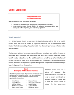 Unit 5 - Parliamentary Strengthening
