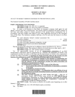 North Carolina Alters Sales Factor for Intangible Holding Companies