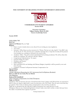 THE UNIVERSITY OF OKLAHOMA STUDENT GOVERNMENT