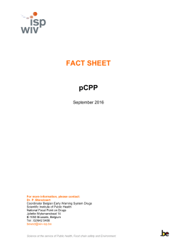 FACT SHEET pCPP - BEWSD - Scientific Institute of Public Health