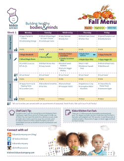 Fall Menu - Kidco Kitchen