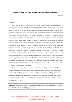 Muslim Women and their Representation in South Asian Politics