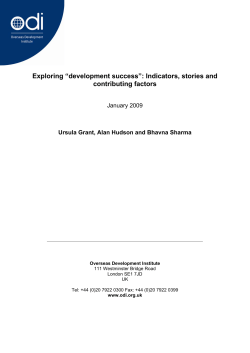 Exploring Development Success - Overseas Development Institute