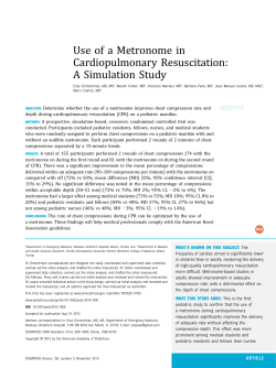 Use of a Metronome in Cardiopulmonary Resuscitation