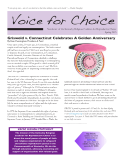 Griswold v. Connecticut Celebrates A Golden Anniversary