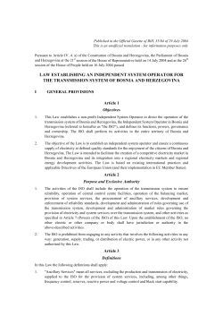 law establishing an independent system operator for the