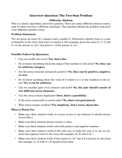 Interview Question: The TwoSum Problem