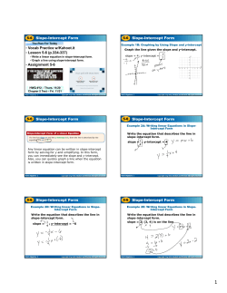 5-6 Slope-Intercept Form &bull; Vocab Practice w/Kahoot.it &bull; Lesson 5