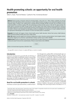 Health-promoting schools: an opportunity for oral health promotion