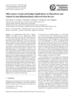 20th century trends and budget implications of chloroform and
