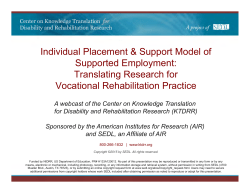 Individual Placement and Support Model of Supported