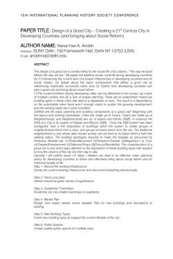 PAPER TITLE: Design of a Good City - FAU