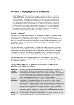Principles of employee grievance mechanisms