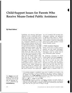 Child-Support Issues for Parents Who Receive Means