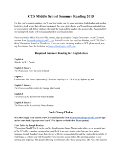 CCS Middle School Summer Reading 2015