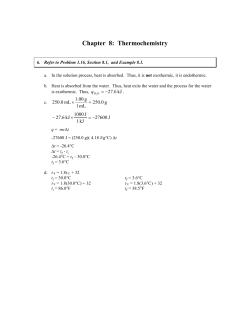 Chapter 8: Thermochemistry