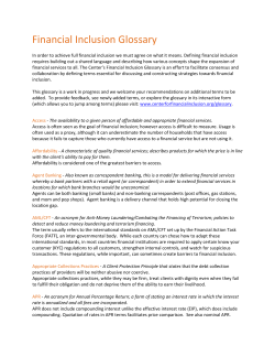 Financial Inclusion Glossary - Center for Financial Inclusion blog
