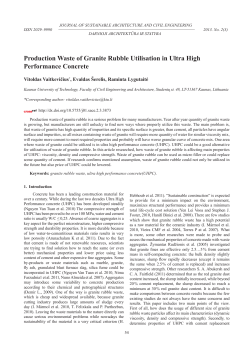 Production Waste of Granite Rubble Utilisation in Ultra High