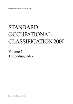 Standard Occupational Classification 2000 Volume 2