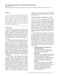 Life in Extreme Environments: How Will Humans Perform on Mars