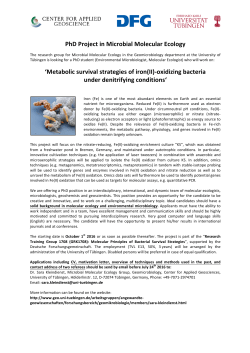 PhD Project in Microbial Molecular Ecology `Metabolic