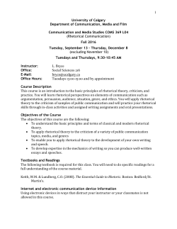 Outline - Department of Communication, Media, and Film