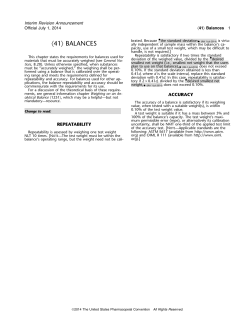 Balances - US Pharmacopeial Convention