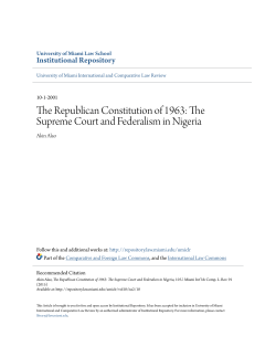 The Republican Constitution of 1963: The Supreme Court and