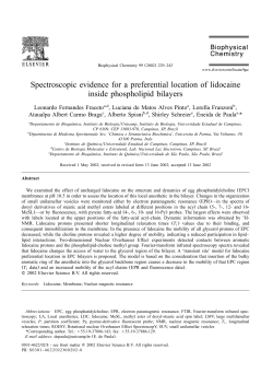 Spectroscopic evidence for a preferential location of lidocaine inside