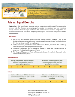 Fair vs. Equal Exercise - Farm Journal Legacy Project