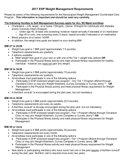 2017 EHP Weight Management Requirements