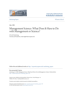 Management Science - ScholarlyCommons