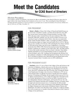 Meet the candidates - Council of Colleges of Arts and Sciences