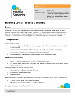 Thinking Like a Tobacco Company