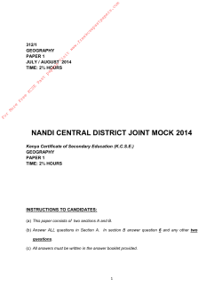 2014 kcse nandi central geography p1