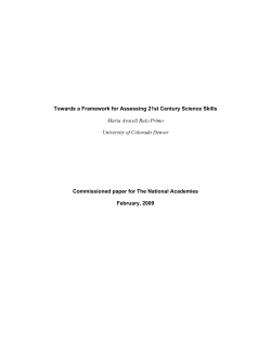 Towards a Framework for Assessing 21st Century Science Skills